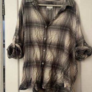 Plaid Button-Up Shirt